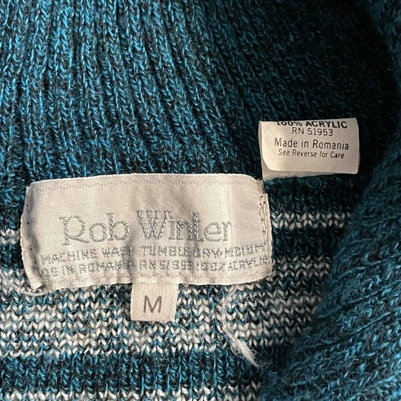 Vintage Rob‎ Winter Cardigan Sweater Full Zip Pockets Grandpacore Medium EUC - Picture 11 of 11